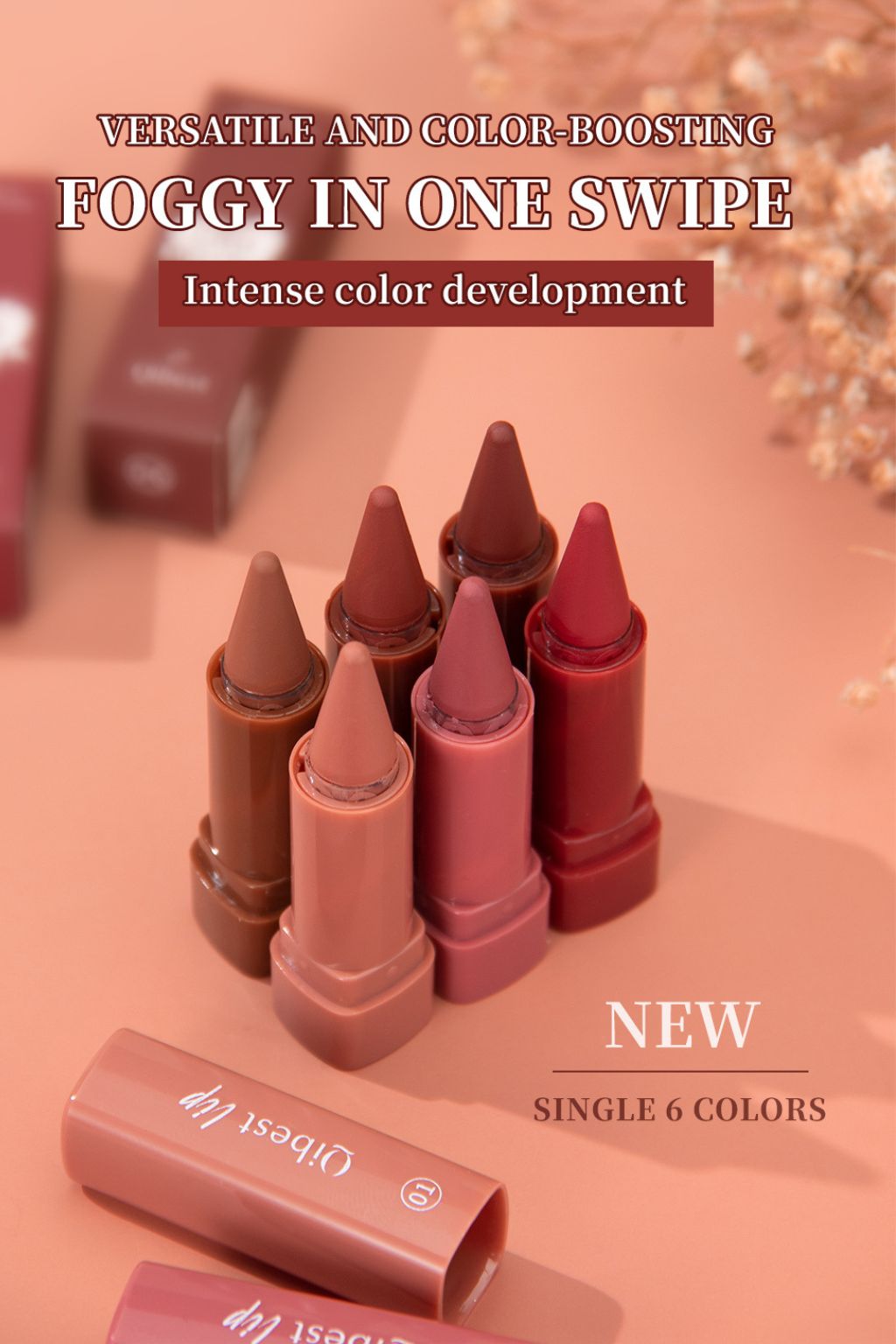 KIT Rouge à lèvres mat rétractable waterproof – Couleur intense et longue tenue